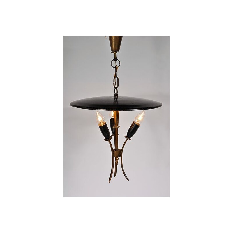 Vintage French pendant lamp, 1950s