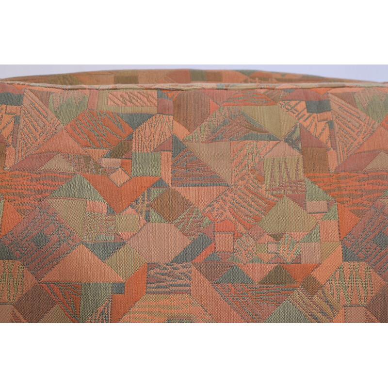 Dutch Bovenkamp armchair in rosewood and abstract fabric - 1960s