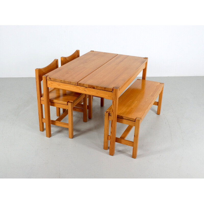 Ensemble de table et chaises "Hongisto" Laukaan Pu en pin, Ilmari TAPIOVAARA - 1960