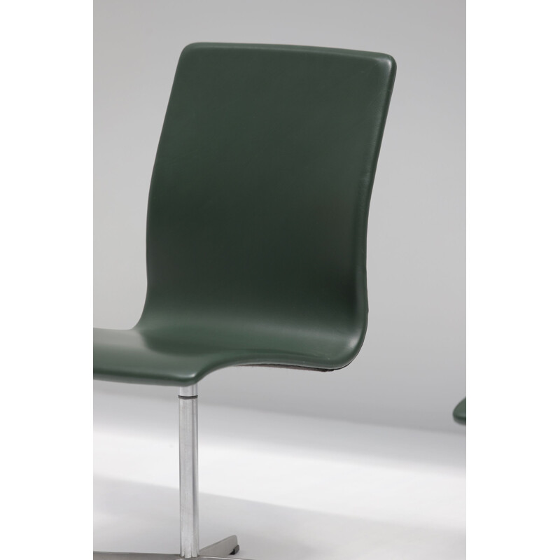 Conjunto de 6 cadeiras giratórias Oxford vintage de Arne Jacobsen para Fritz Hansen