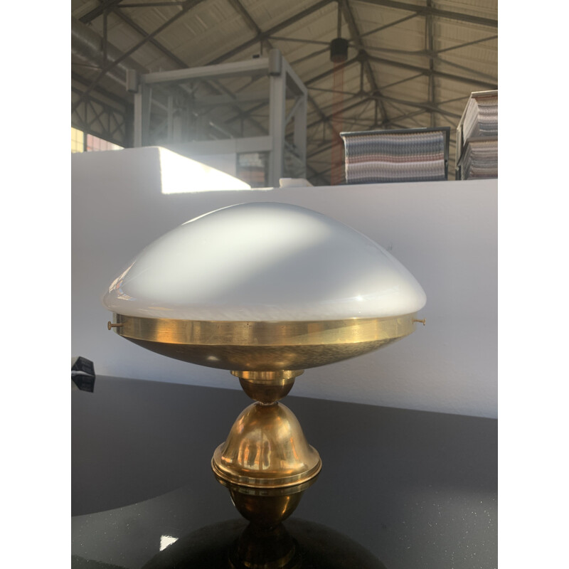 Vintage ceiling lamp with opal shirm