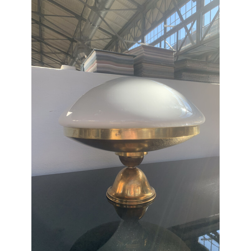 Vintage ceiling lamp with opal shirm