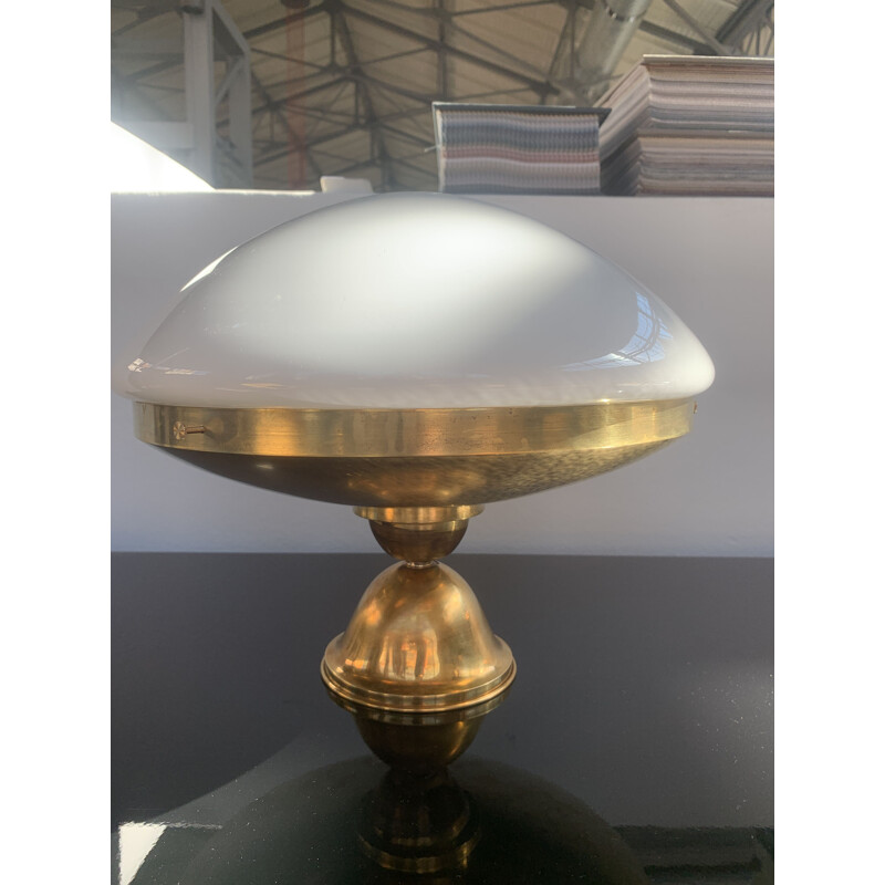 Vintage ceiling lamp with opal shirm