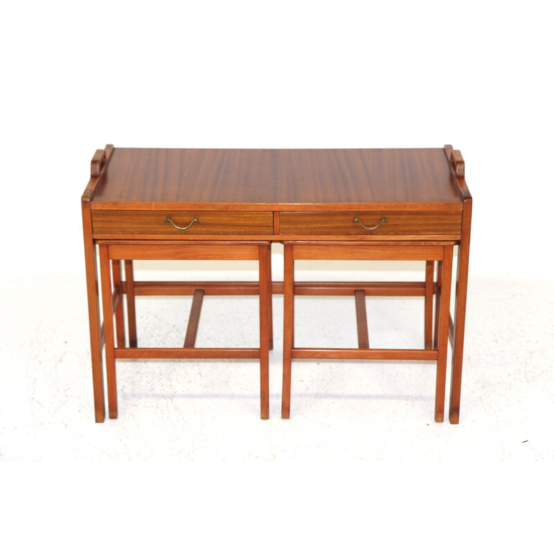 Vintage mahogany nesting tables, Sweden 1960