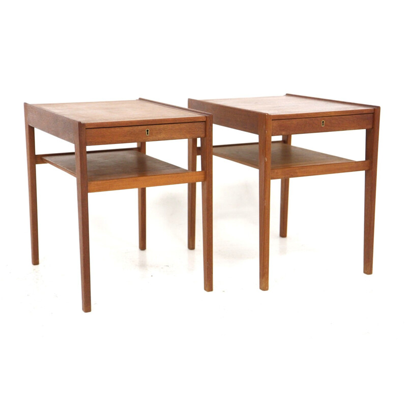 Pair of vintage teak night stands, Sweden 1960