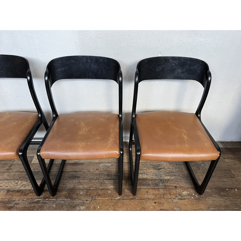 Set of 6 vintage Baumann sled chairs, 1960-1970