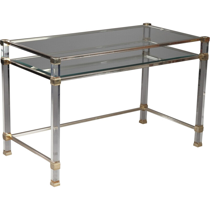 Mid-century plexiglas and metal desk, Pierre Vandel - 1970s