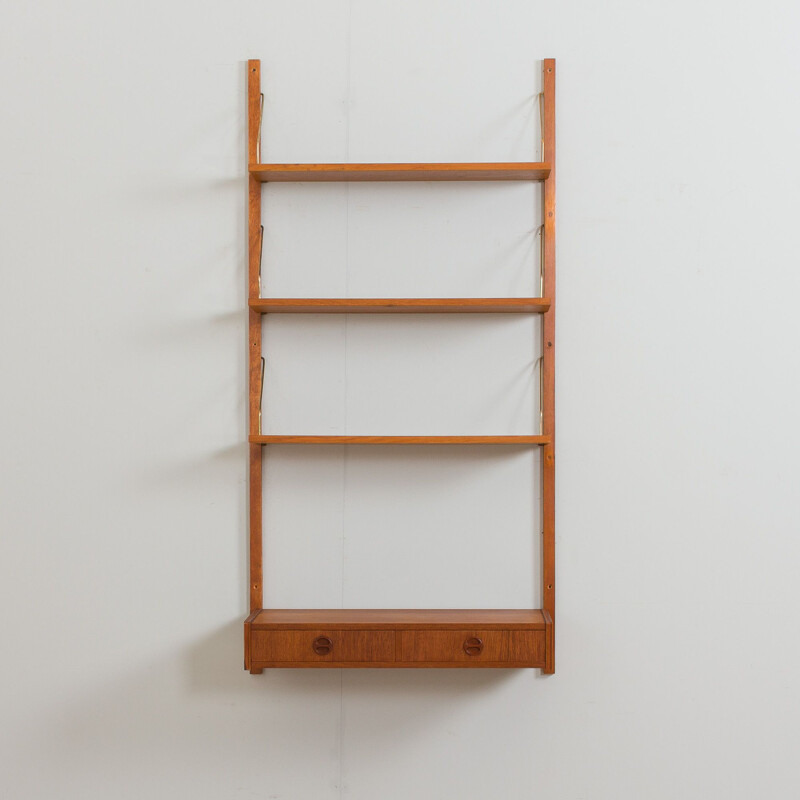 Danish vintage entry teak wall unit, Denmark 1960s