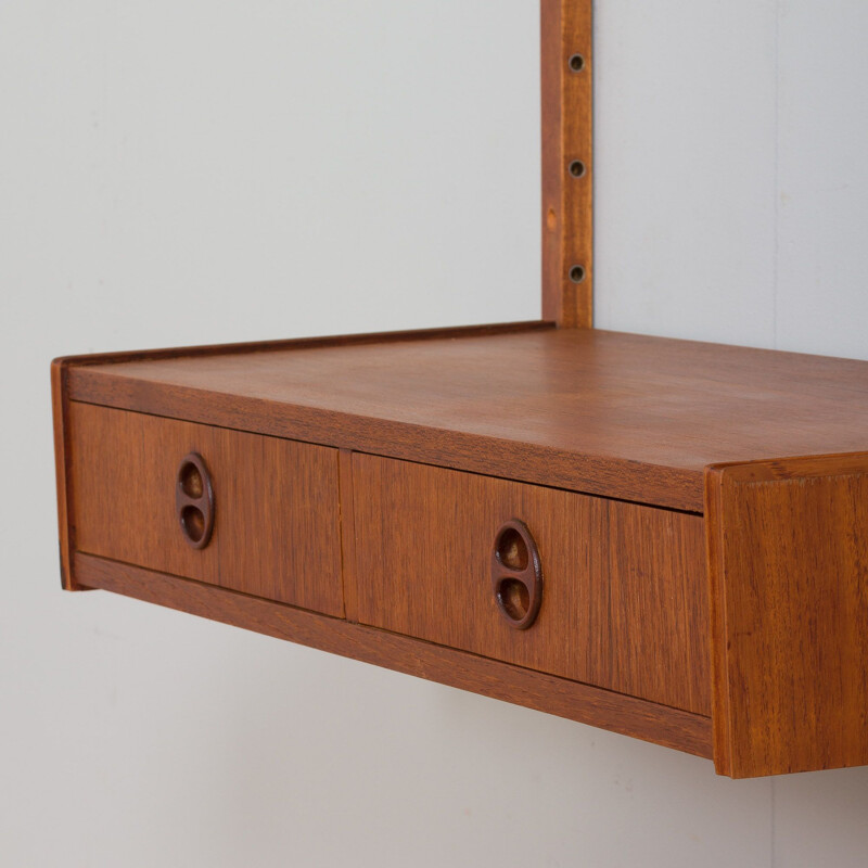 Danish vintage entry teak wall unit, Denmark 1960s