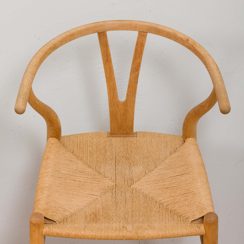 Set of 6 vintage oakwood Wishbone chairs by Hans Wegner for Carl Hansen & Son, Denmark 1960s