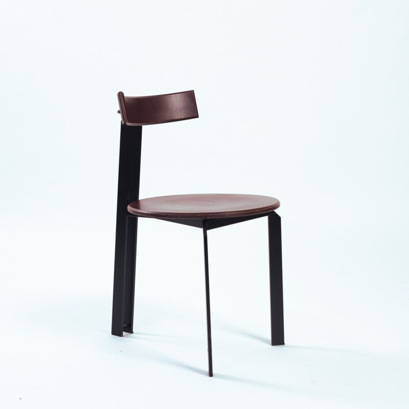 Juego de 4 sillas Zeta holandesas vintage en acero y madera de Martin Haksteen para Harvink