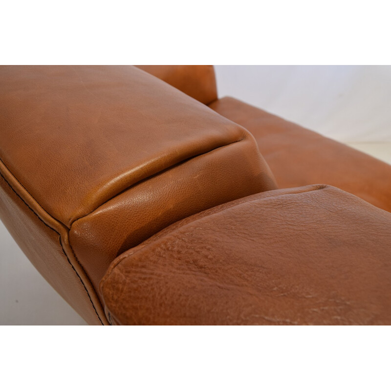 Molinari "Fatboy" 2-seater sofa in cognac leather - 1980s