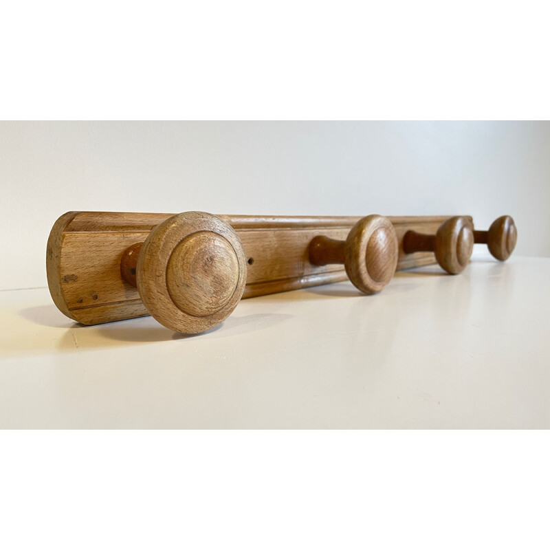 Vintage Art Deco all wood coat rack, 1930