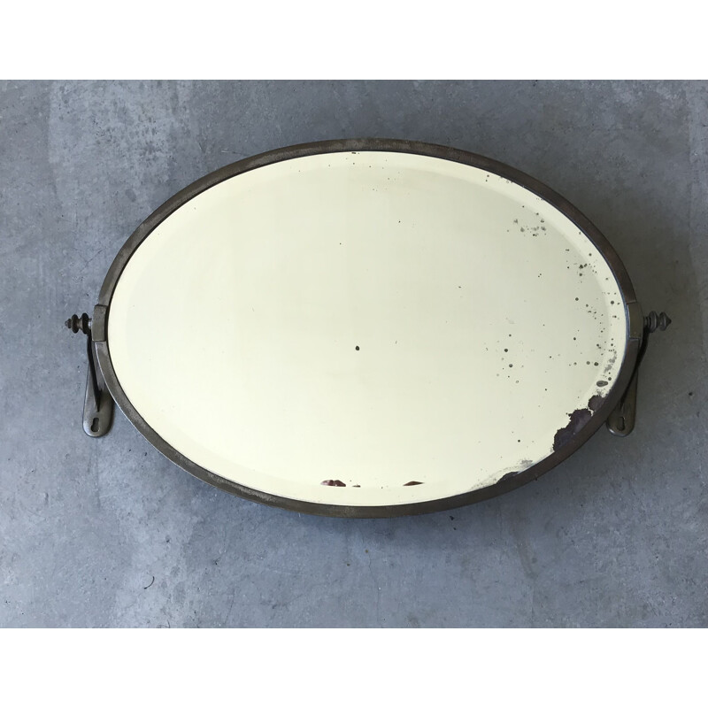 Espelho de parede pivotante oval Vintage, 1940