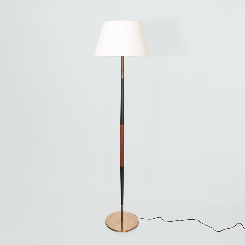 Vintage floor lamp with double tapered stem, Denmark 1960s