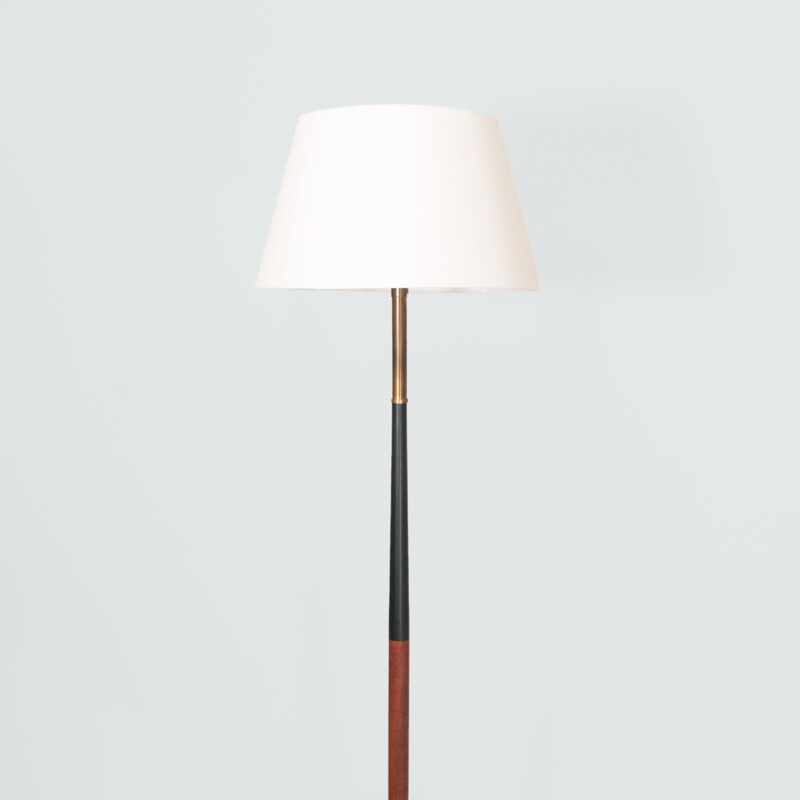 Vintage floor lamp with double tapered stem, Denmark 1960s