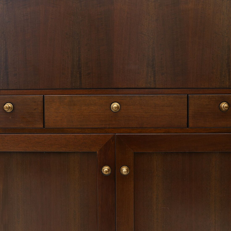 Wooden vintage sideboard with brass knobs by Dino Frigerio for Frigerio, 1960s