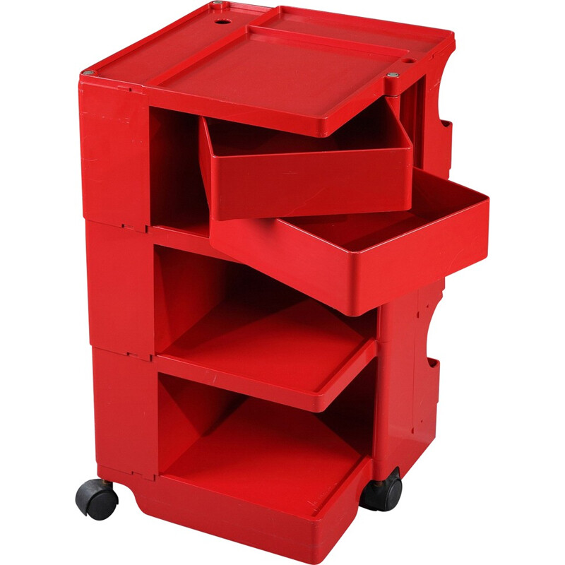 Bieffeplast "Boby" red rolling trolley, Joe COLOMBO - 1980s