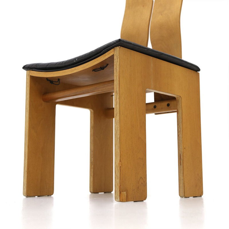 Conjunto de 4 cadeiras vintage de Carlo Scarpa para Bernini, 1970