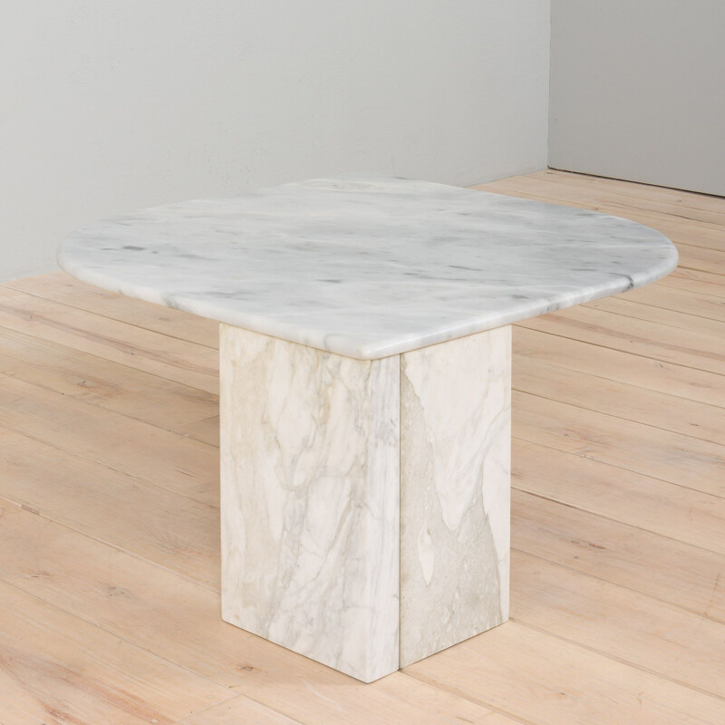 Table basse italienne vintage en marbre de Carrare, 1980