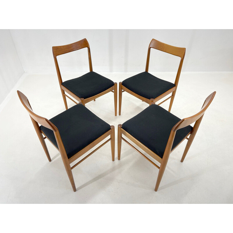 Ensemble de 4 chaises danoises vintage, 1960