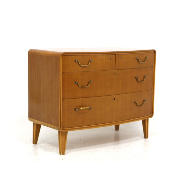 Scandinavian vintage mahogany chest of drawers by Axel Larsson for Bodafors, Sweden 1960
