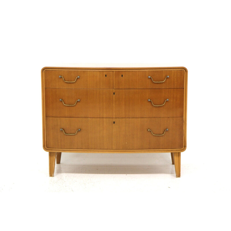 Scandinavian vintage mahogany chest of drawers by Axel Larsson for Bodafors, Sweden 1960