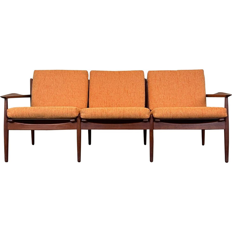 Vintage teak sofa 3-seater by Svend Aage Eriksen for Glostrup, 1960-1970s