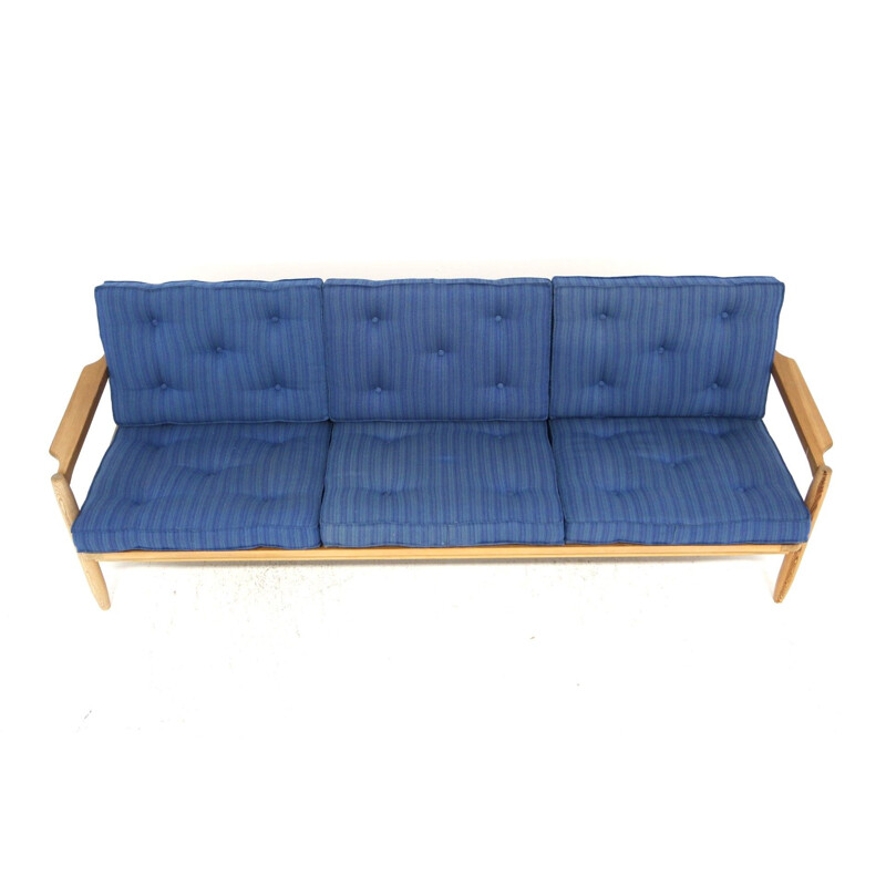 Vintage pine 3 seater sofa, Sweden 1970