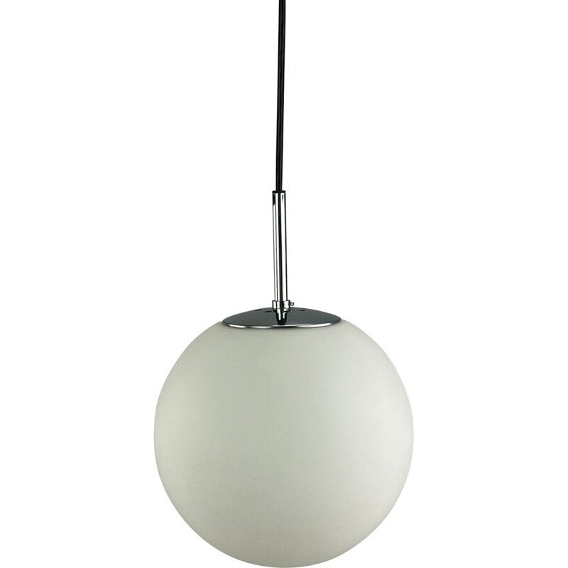 Glashütte Limbur vintage spherical suspension lamp, 1960