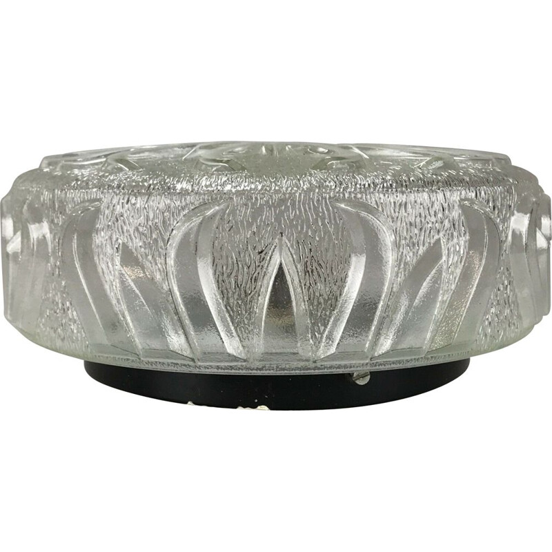 Vintage ceiling lamp in glass, 1960-1970s