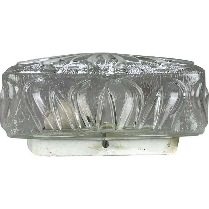 Vintage glazen wandlamp, 1960-1970