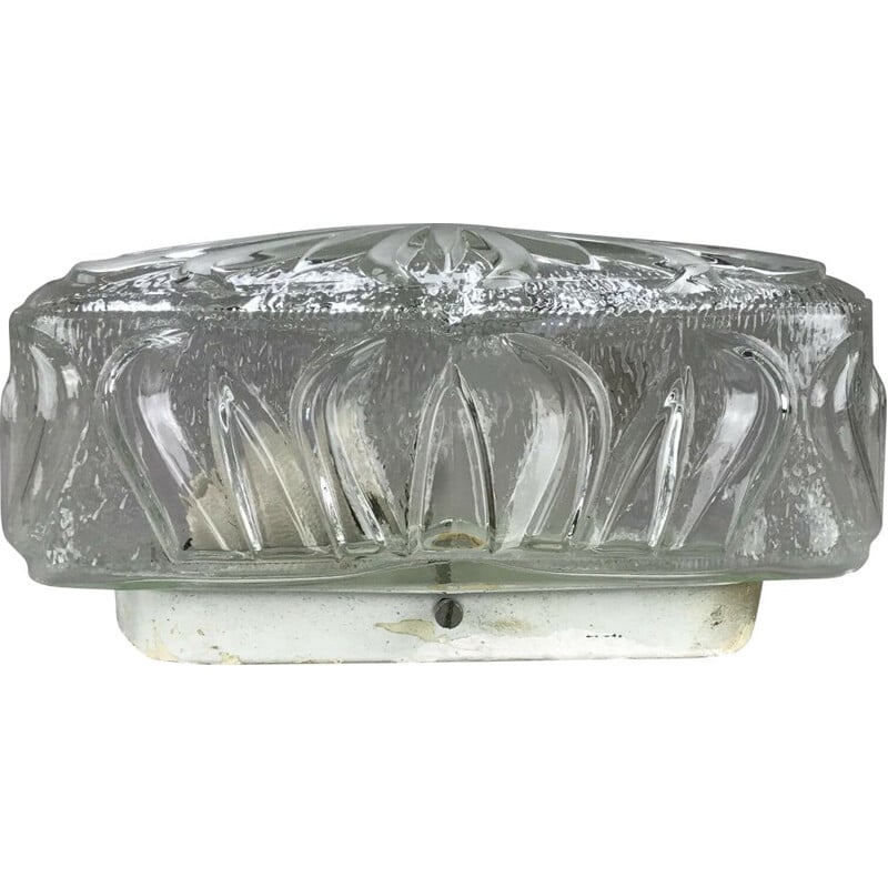 Vintage wall lamp in glass, 1960-1970s