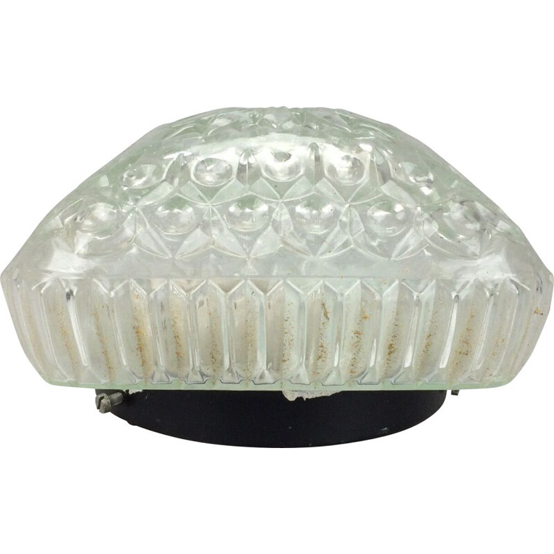 Lampada da soffitto in vetro vintage, 1960-1970