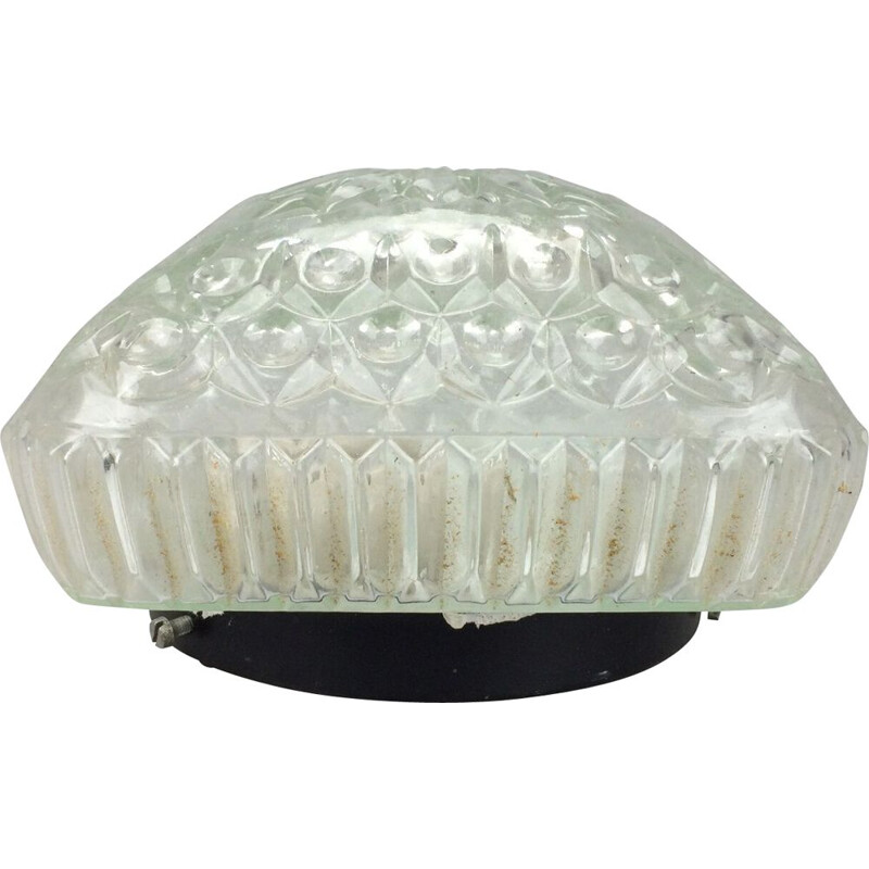 Vintage ceiling lamp in glass, 1960-1970s