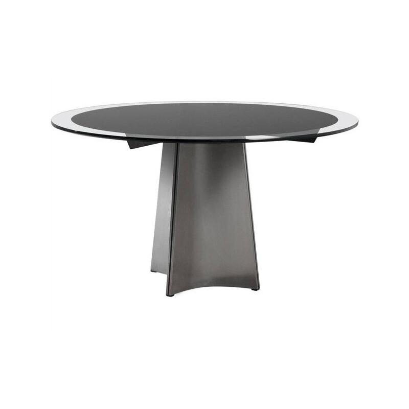 Maison Jansen aluminium round dining table, Luigi SACCARDO - 1970s