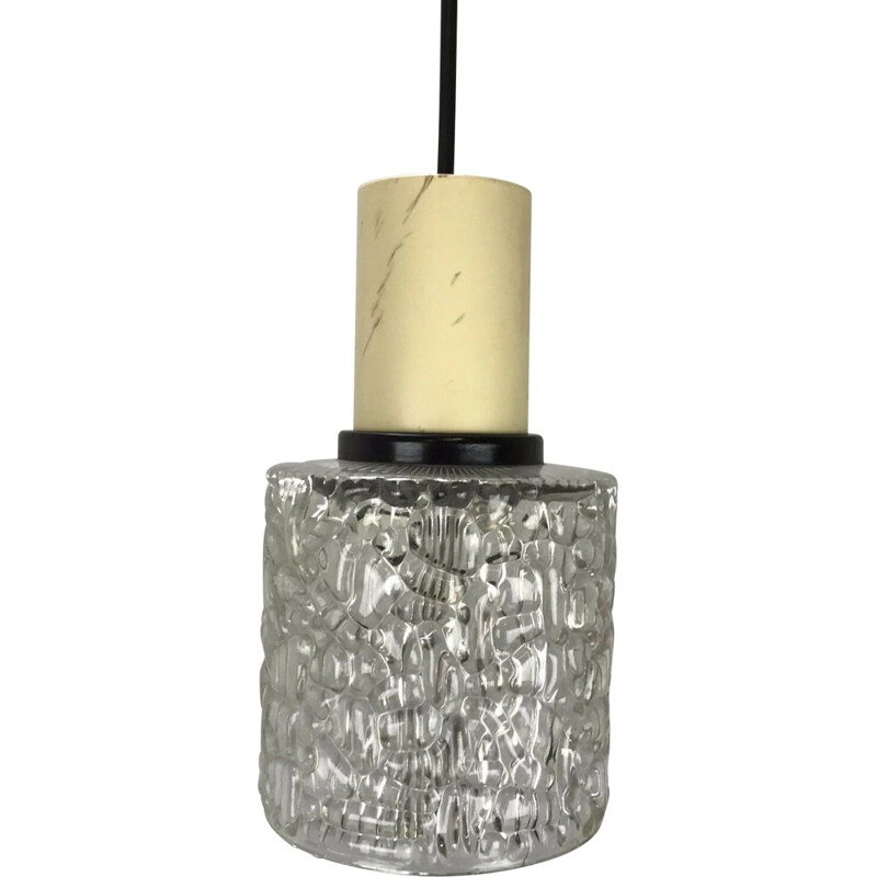 Vintage pendant lamp in glass, 1960-1970s