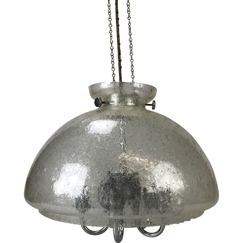 Vintage pendant lamp in glass by Doria, 1960-1970s