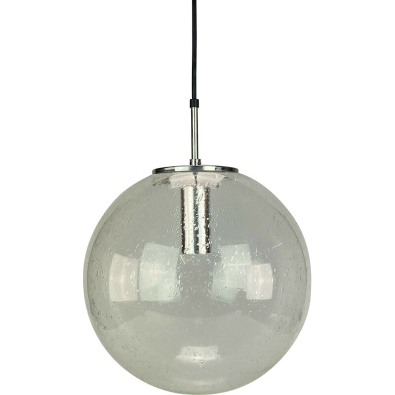 Vintage spherical suspension lamp by Glashütte Limburg, 1960