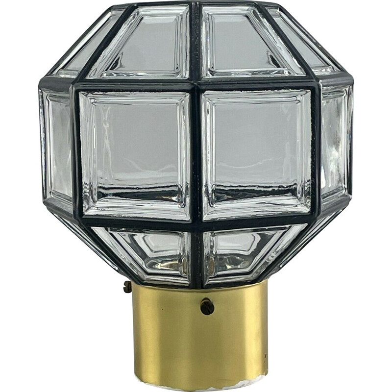 Vintage glass ceiling light from Glashütte Limburg, 1960