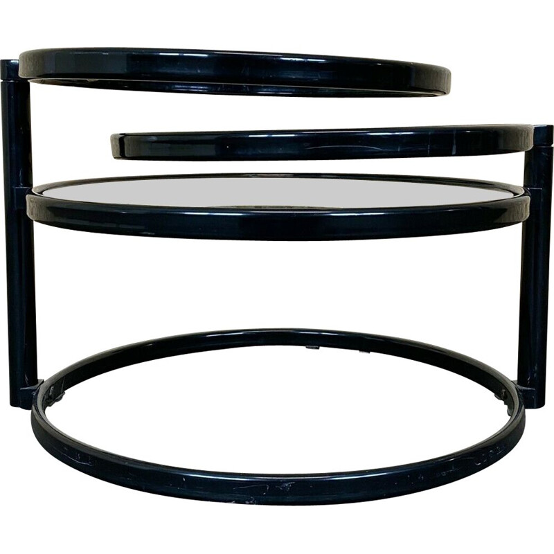 Vintage metal and glass adjustable coffee table, 1960