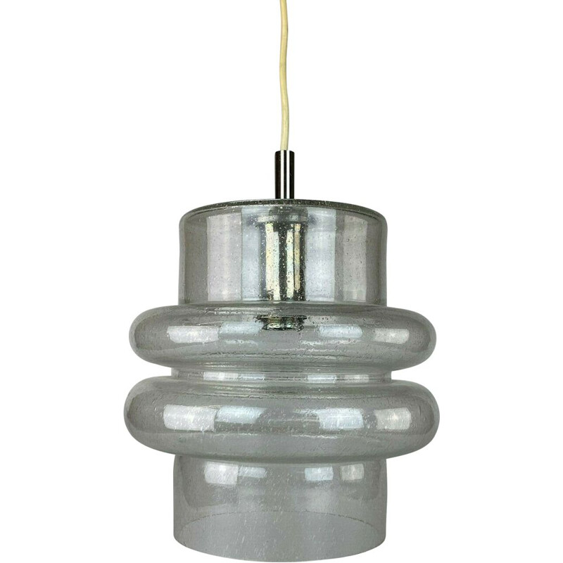 Vintage glass pendant lamp by Temde, 1960-1970s