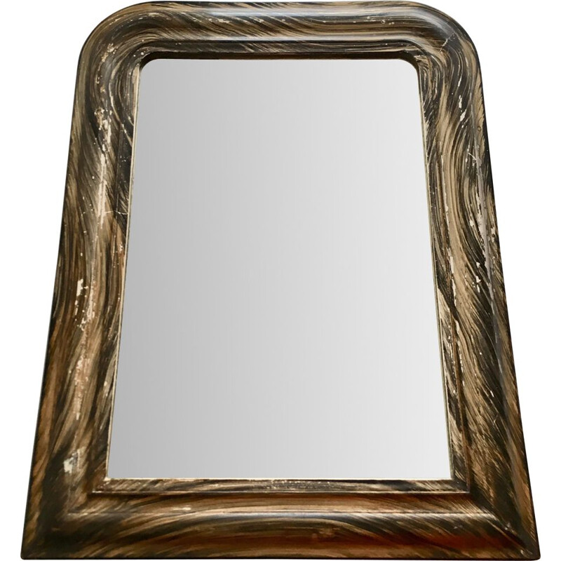 Vintage mirror in blackened wood, 1900