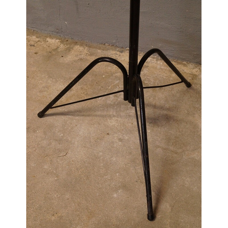 Mid-century metal and wood coat rack - 1950s