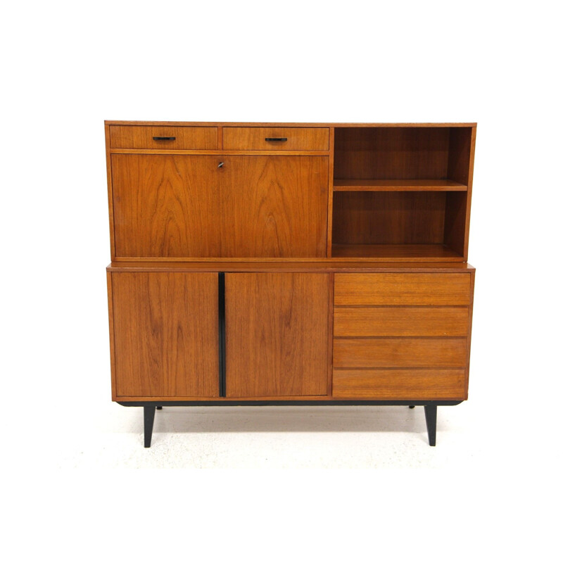 Vintage teakhouten dressoir met planken van Bräntorp, Zweden 1950