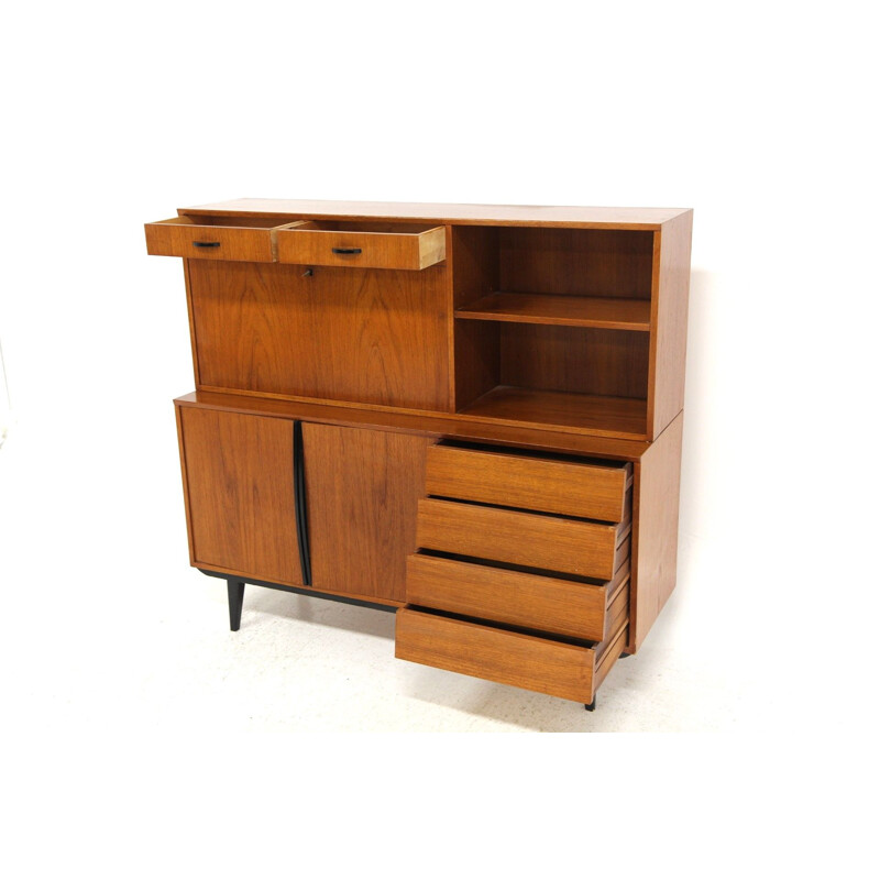 Vintage teak sideboard with shelves by Bräntorp, Sweden 1950