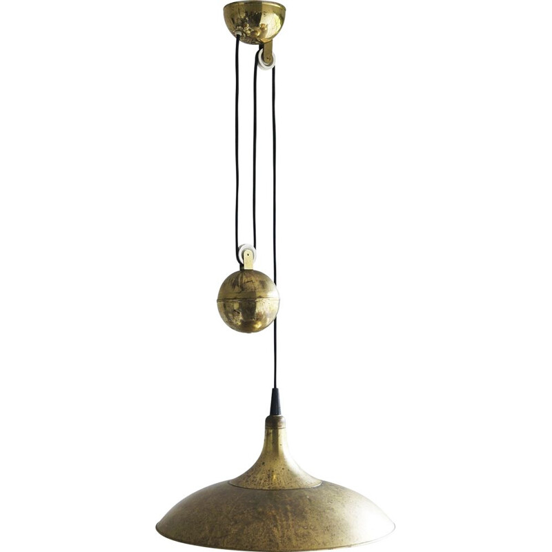 Vintage Counterbalance brass pendant lamp