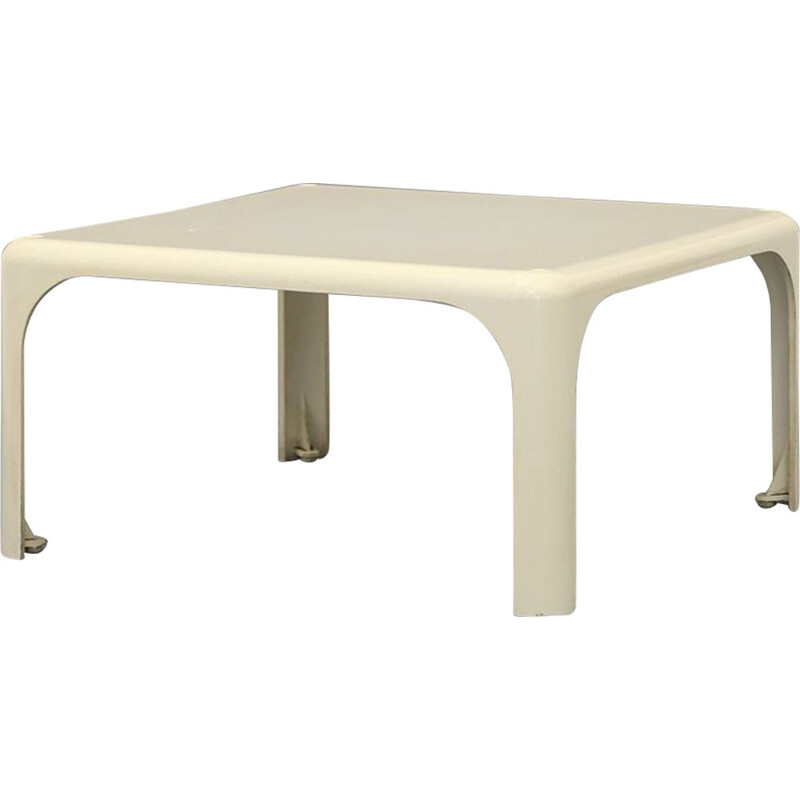 Table basse blanche vintage "Demetrio 45" par Vico Magistretti pour Artemide, 1960