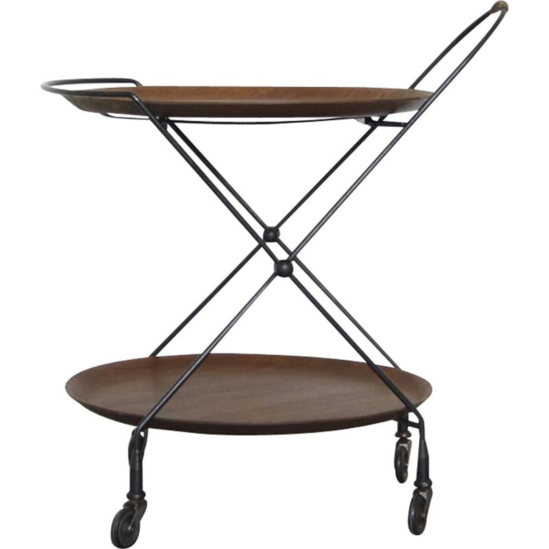 Swedish vintage bar trolley by Åra Fanérprodukter Nybro, 1950s