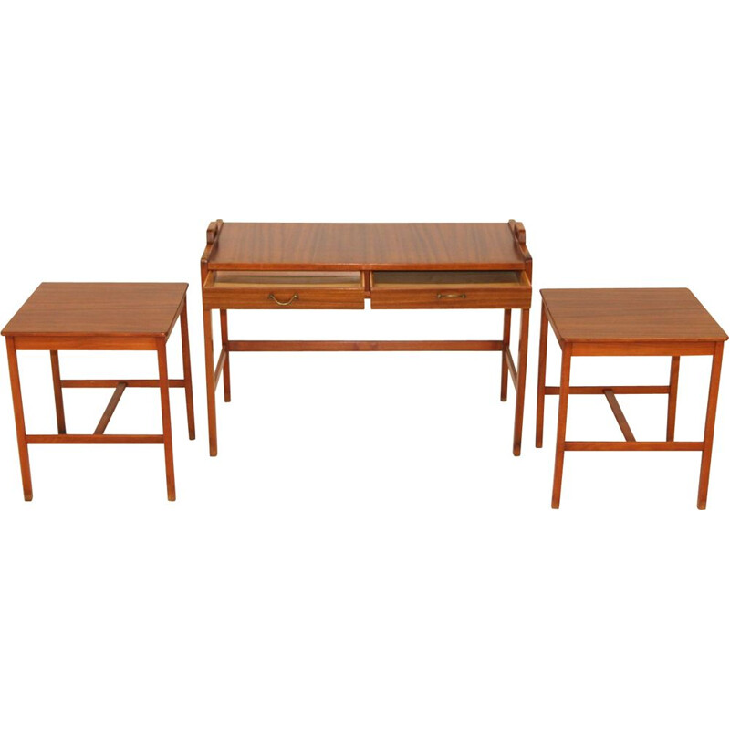 Vintage mahogany nesting tables, Sweden 1960